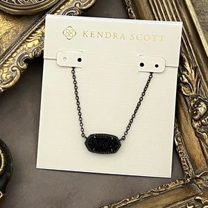 KENDRA SCOTT Gunmetal Black Drusy Elisa Necklace
